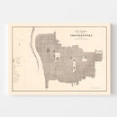 Vintage Map of Chachapoyas, Peru 1865