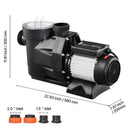 2 HP Above Ground Swimming Pool Pump Single Speed 122 GPM 3450 RPM 220V by HouseOfZazla