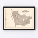 Vintage Map of Chachapoyas, Peru 1865