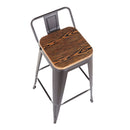 Oregon - Industrial Low Back Barstool (Set of 2) - Black by HouseOfZazla
