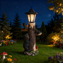 Black Bear Statue Welcome Sign Garden Statue with Solar Light by HouseOfZazla