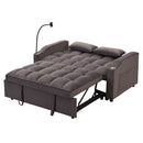 Modern Loveseat Futon Sofa With Pullout Bed, Adjustable Reclining Backrest, Toss Pillows by HouseOfZazla