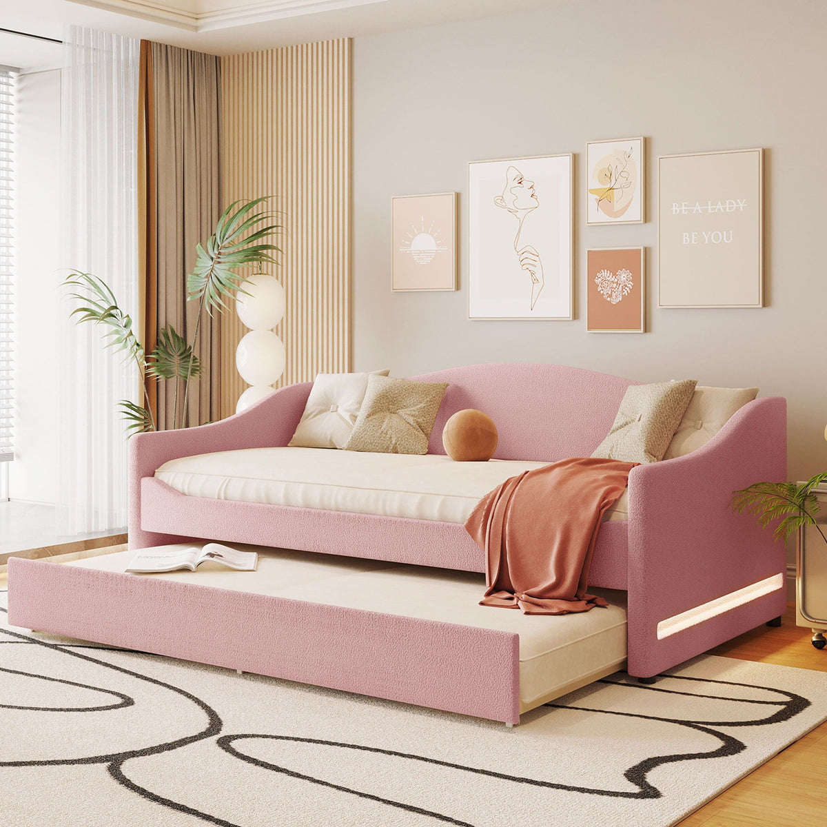 Design Upholstered Daybed With Light And Trundle, photo 2 of 21
