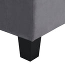 Modern Sectional Sofa Set with L Shape Chaise Lounge and Storage in Grey Velvet Fabric