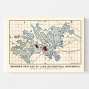 Vintage Map of Lake Minnetonka, 1881