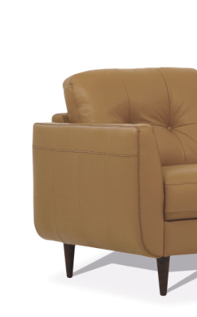 Radwan Camel Leather Loveseat (Assembled), photo 3 of 4
