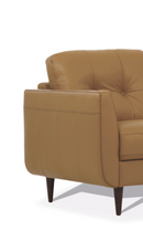 Radwan Camel Leather Loveseat (Assembled)