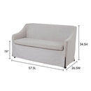 Slip Covered Settee With Casters - Beige by HouseOfZazla