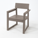 Antique Wood Color HDPE Outdoor & Garden Armchairs with Backrest