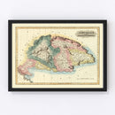 Vintage Map of Hungary 1823