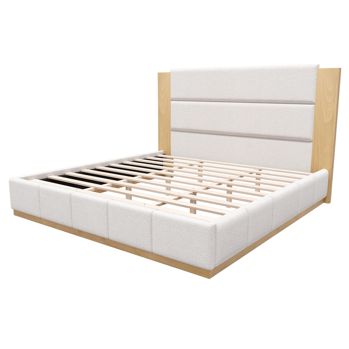 Modern Upholstered Platform Bed With Extended Headboard, photo 18 of 23