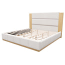 Modern Upholstered Platform Bed With Extended Headboard by HouseOfZazla