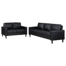 Ruth - 2 Piece Track Arm Sofa Set With Cushions - Black by HouseOfZazla