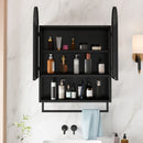 Double Arched Mirror Wall Cabinet With 2 Doors, Featuring Adjustable Shelves And Towel Rack by Unique Piece Furniture