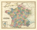 Vintage Map of France 1823