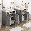 Bathroom Vanity With Ceramic Sink, Soft Close Doors, Flip Drawer, Double Layer Door Shelves by Unique Piece Furniture