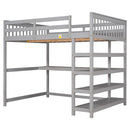 Loft Bed With Storage Shelves And Under Bed Desk by Unique Piece Furniture