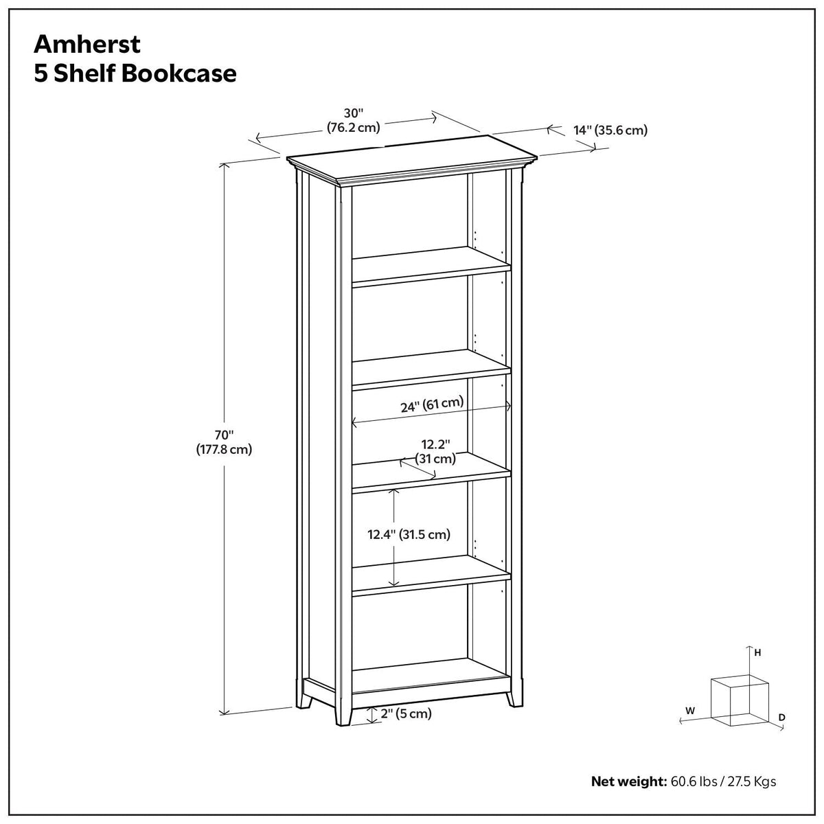 Amherst - Bookcase With Adjustable Shelves, photo 12 of 16