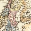 Vintage Map of Norway 1823