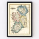 Vintage Map of Ireland 1823