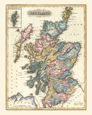 Vintage Map of Scotland 1823