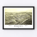 Vintage Map of Forest City, Pennsylvania 1889