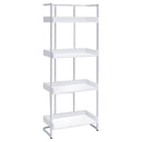 4 Shelf Open Back Bookcase With Accents - White by HouseOfZazla