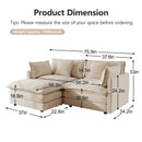 Chenille Two-Seater Sofa with 1 Footrest, 2 Seater L-Shaped Sectional with Ottoman by HouseOfZazla