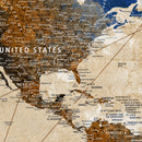 Vintage Custom World Map Canvas Wall Art – Custom Framed