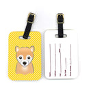 Yellow Checkered Shiba Inu Luggage Tag