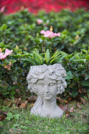 Cement Bust Wall Planter Indoor Outdoor Home Garden Decor, 8 - Gray by HouseOfZazla