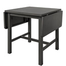 5-Piece Wood Square Drop Leaf Breakfast Nook Extendable Dining Table Set with 4 Ladder Back Chairs for Small Places, Gray