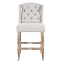 26.78'' Seat Height Vienna Contemporary Fabric Tufted Wingback Counter Stools, Set of 2 by HouseOfZazla