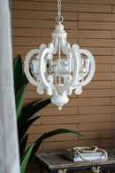 Farmhouse Chandelier, 6 Light Wood Chandelier Pendant Light Fixture With Adjustable Chain For Dining Room Living Room Entryway, Bulb Not Included by HouseOfZazla