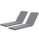 2 Pieces Set Outdoor Lounge Chair Cushion Replacement Patio Furniture Seat Cushion Chaise Lounge Cushion - Antique Gray / White by HouseOfZazla