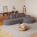 Modern Curved Sofa, L-Shaped Modular Sectional Set With 3 Pillows by HouseOfZazla