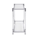 Chrome Glass Sofa Table, Acrylic Side Table, Console Table For Living Room & Bedroom - Chrome