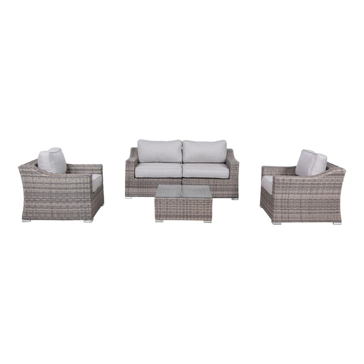 Outdoor Wicker Conversation Set With Cushions, All Weather, photo 9 of 40