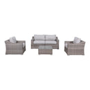 Outdoor Wicker Conversation Set With Cushions, All Weather by HouseOfZazla