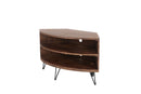Fan Shape Reclaimed Wood Corner Media Table For Living Room Wise Use Your Space - Natural by HouseOfZazla