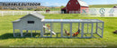141" Gray Large Wooden Chicken Coop with Nesting Box by HouseOfZazla