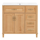 Bathroom Vanity With Sink, Soft Close Doors & Drawers - Wood by HouseOfZazla