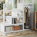 Full Size Loft Bed with Stairs and Storage Shelves by HouseOfZazla