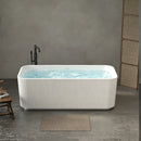 67" Rectangle Linear Acrylic Massage Whirlpool Freestanding Bathtub by HouseOfZazla