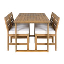 U_STYLE Farmhouse 5-Piece Outdoor Patio Dining Set with Adjustable Legs by HouseOfZazla