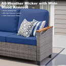 69.7" Wide Outdoor Wicker Patio Sofa