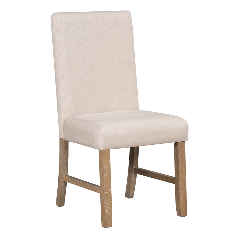 5-Piece Retro Functional Dining Set with Extendable Round Table with Removable Middle Leaf and 4 Upholstered Chairs for Dining Room and Living Room (Natural Wood Wash)