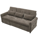 2-in-1 Sofa 82' Three-Seater with Sofa Bed and Reversible Recliner, Dark Grey Chenille