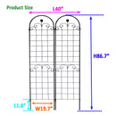 2 Pack Metal Garden Trellis for Climbing Plants Outdoor 86.7" x 19.7" Rustproof Plant Support Rose Trellis Netting Trellis Black