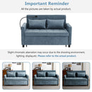 Pull-Out Sleeper Sofa With Reversible Backrest Cushion, Side Pockets, 2 USB Ports And A Phone Holder For Living Room